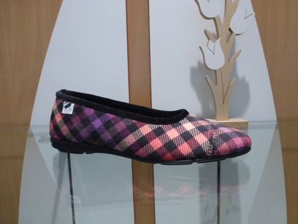 H23323 bam ballerine carreaux rose auxpiedssensibles chaussures com