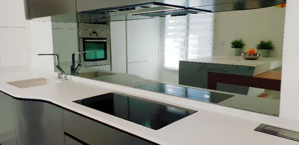 Credence miroir argente