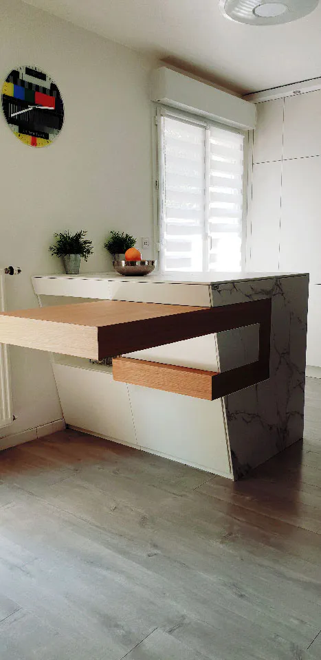 Ilot table en bois