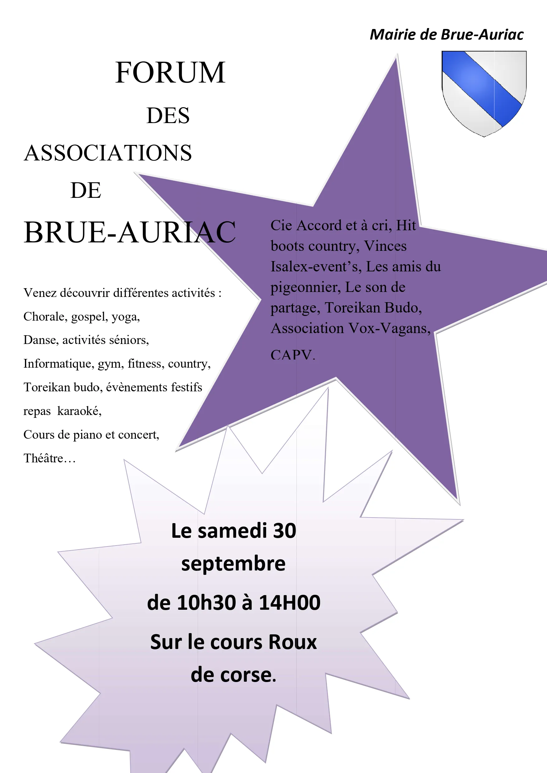 Forum des Associations le 30 Septembre