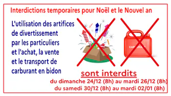 feu d'artifices interdit autour du Nouvel An
