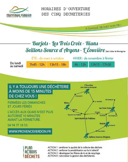 Horaires d'été des déchèteries