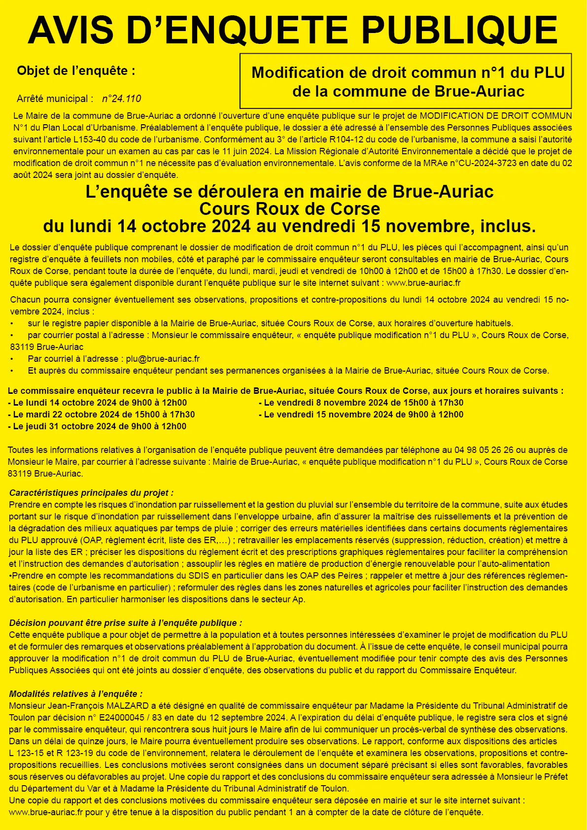 Avis d'Enquête Publique