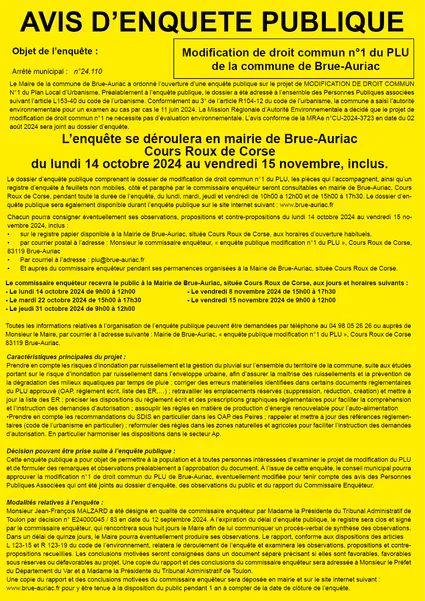 Avis d'Enquête Publique