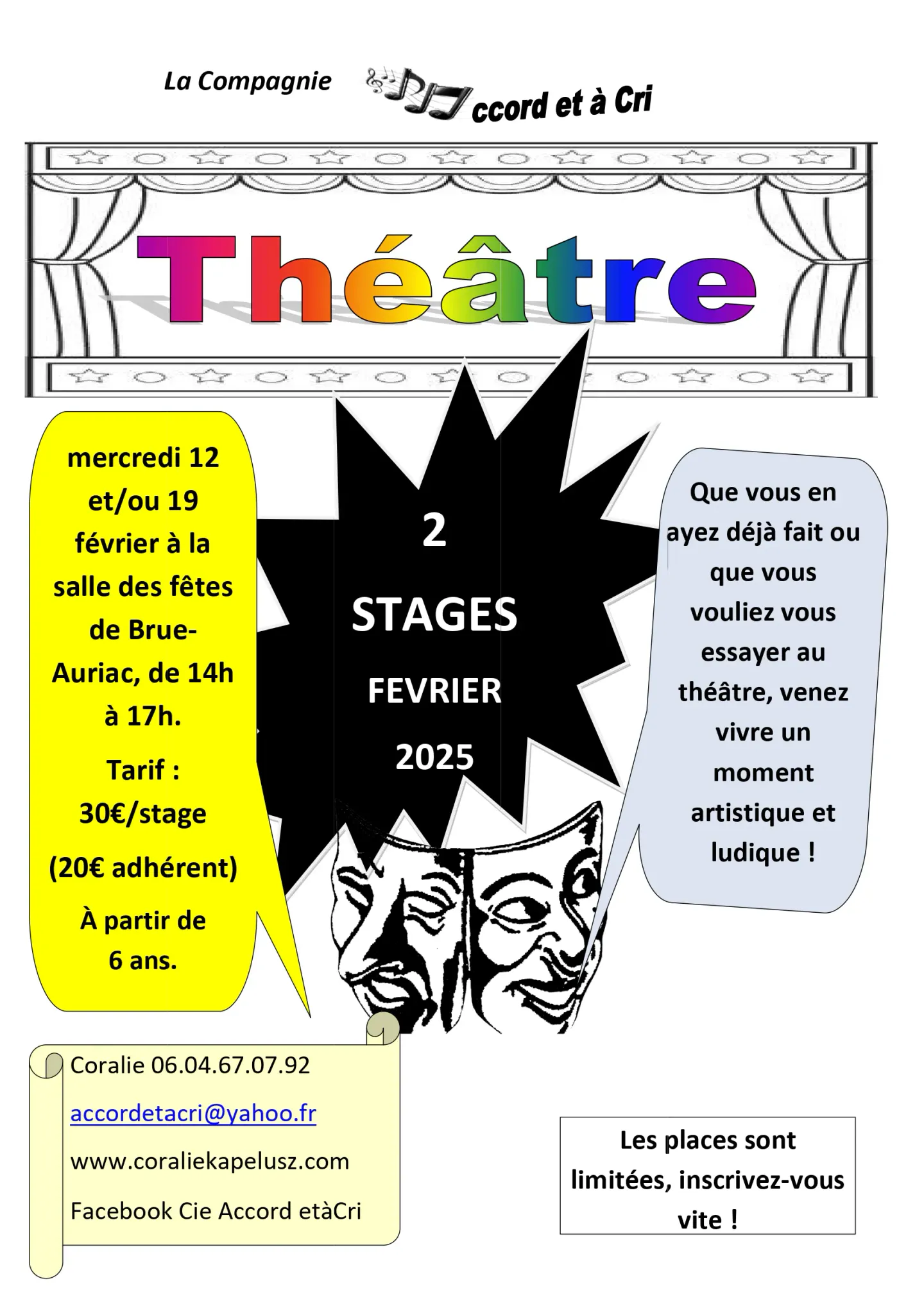 Stages de théâtre en février