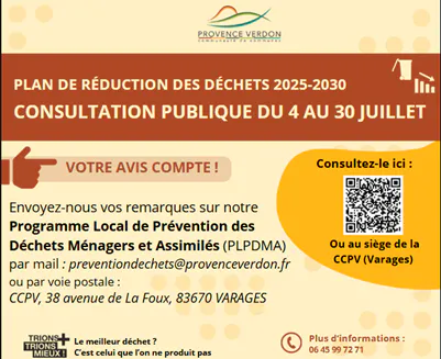 Consultation publique du PLPDMA du 4 au 30/07