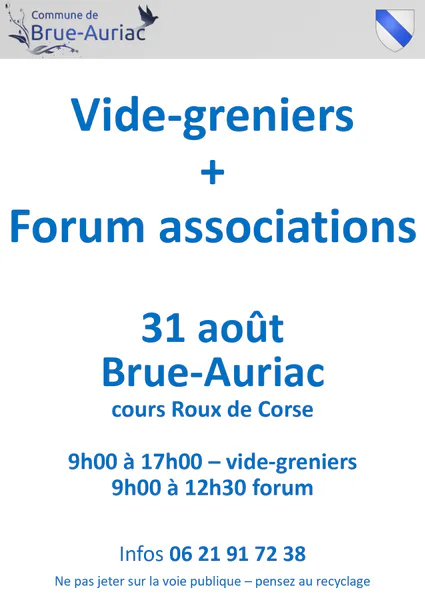 31 Août - vide-greniers et forum des associations