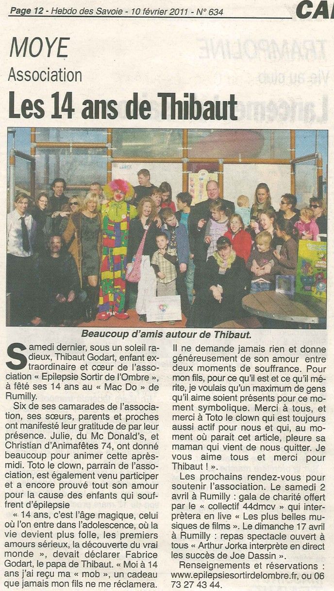 Article Hebdo des Savoie 10 02 2011