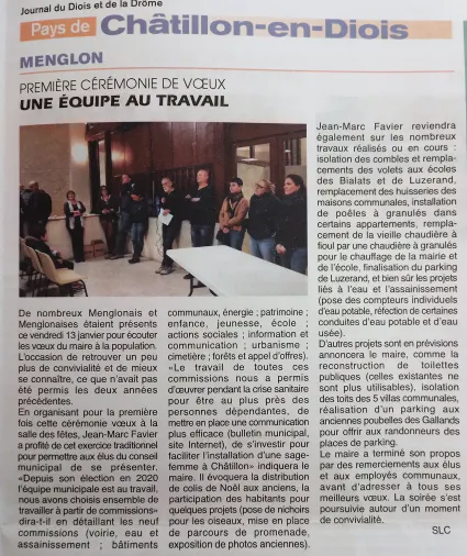 Première cérémonie de voeux: Une équipe au travail