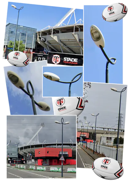 Les ballons lumineux près du stade de Rugby Toulousain