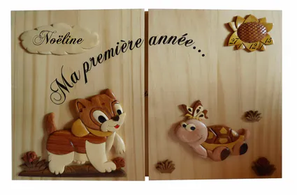 Cadre 12 photos mois par mois personnalise chat tortue
