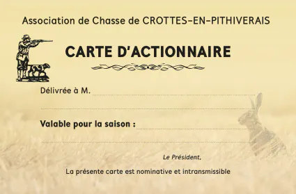 Carte de chasse crottes carte actionnaire imp