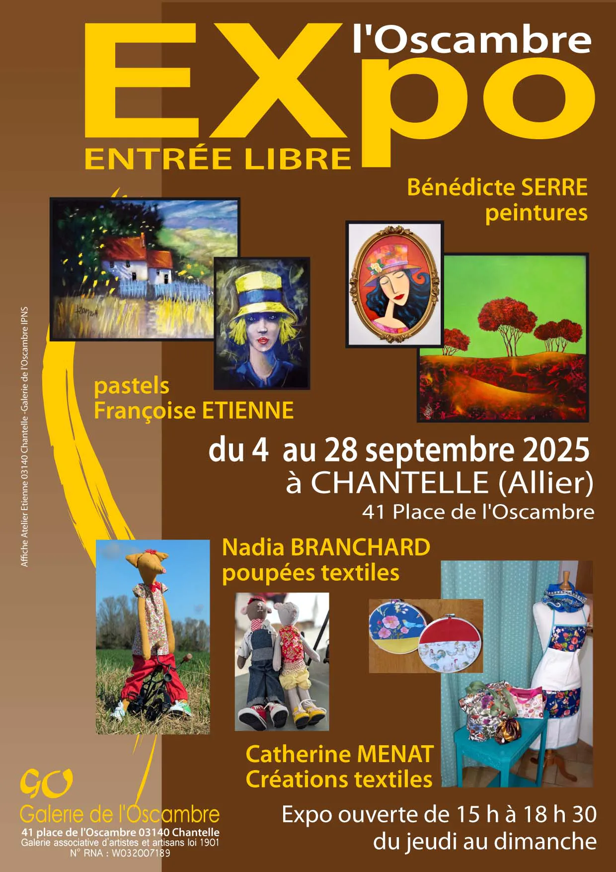 Art et artisanat à la galerie de l'Oscambre du 4 au 28 septembre 2025