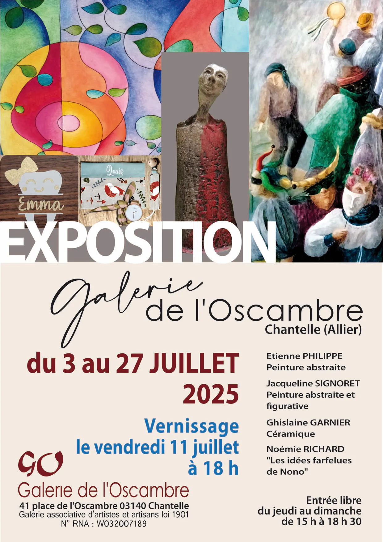 Art et artisanat à la galerie de l'Oscambre - Du 3 AU 27 juillet 2025
