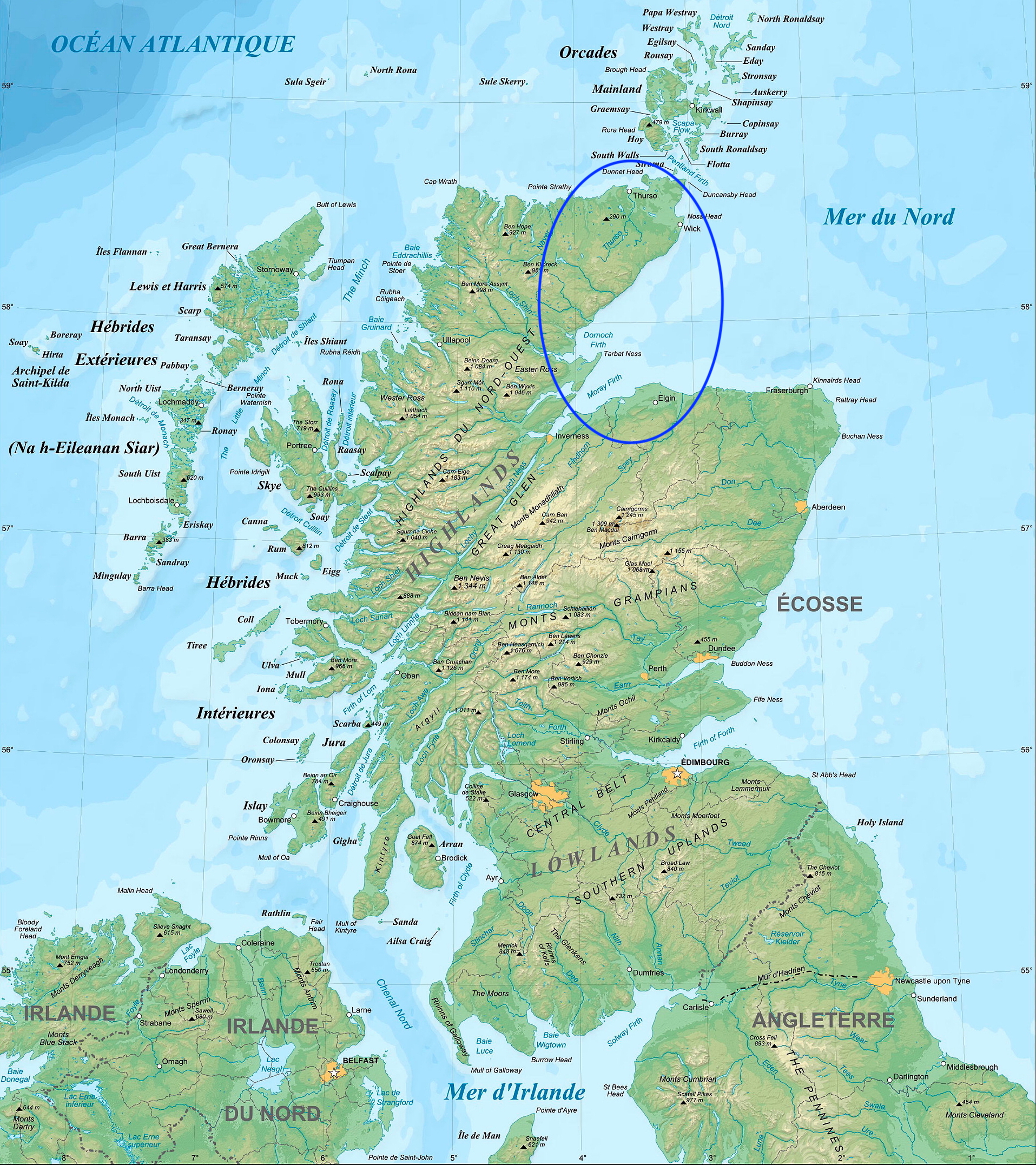 Carte ecosse highlands est