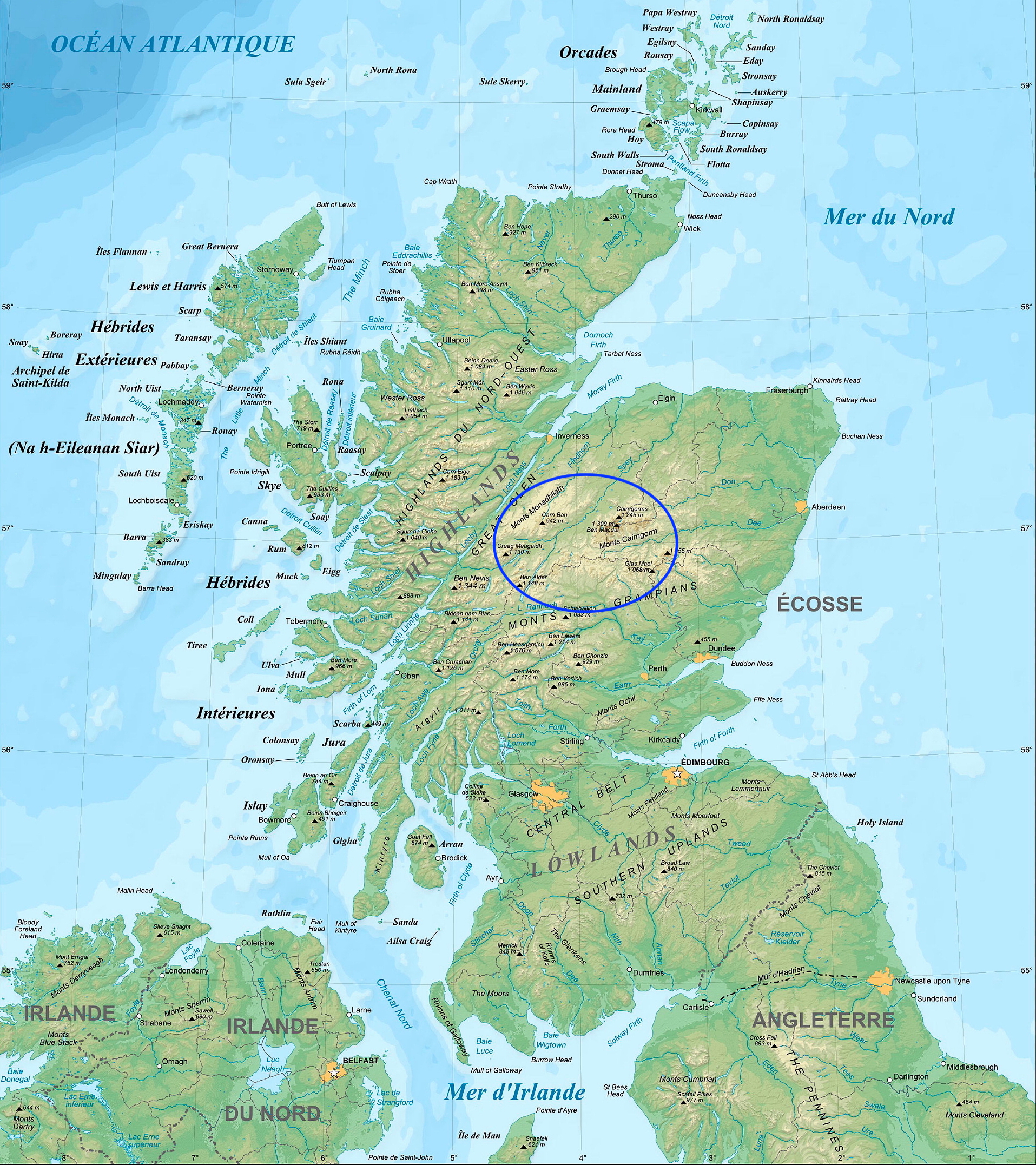 Carte ecosse caingorms
