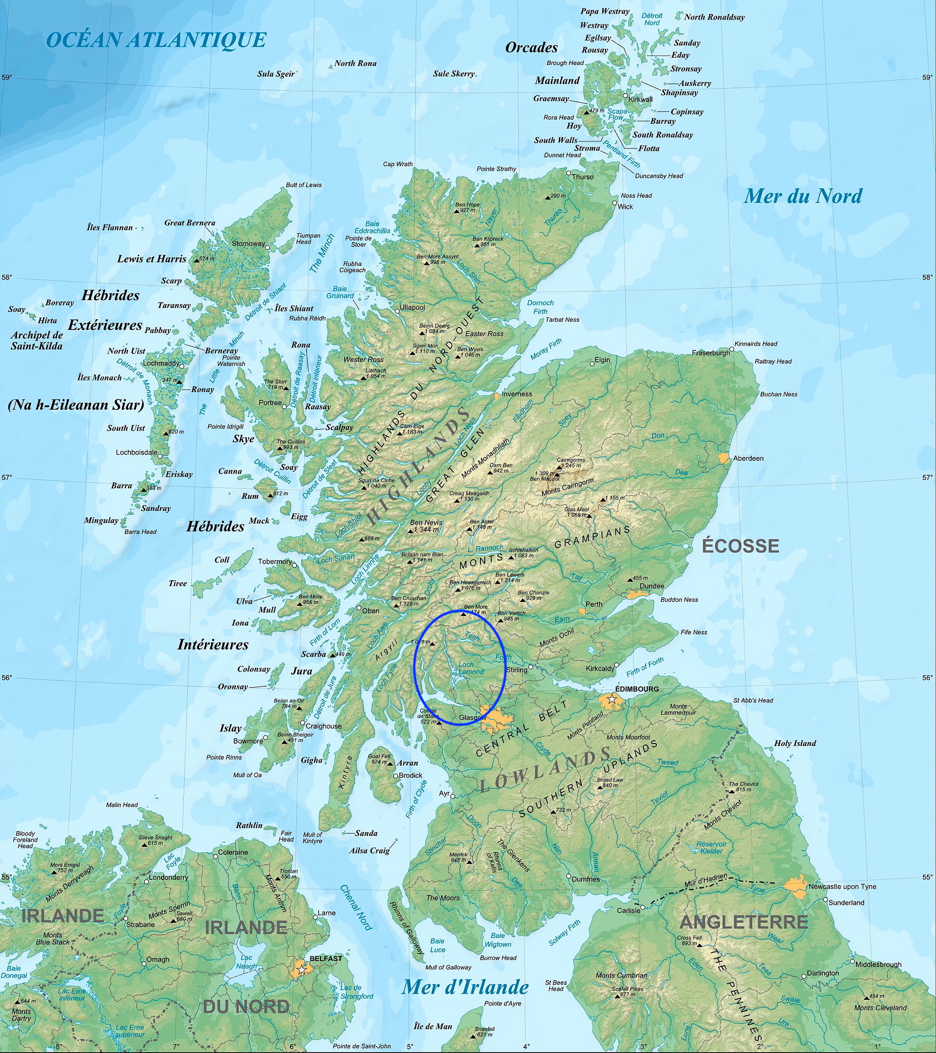 Carte ecosse lomond