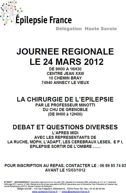 Journée Régionale de l’Epilepsie