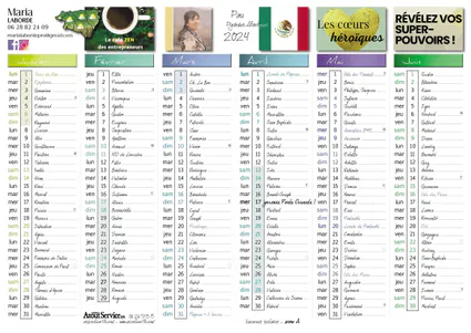 Cal mois 2024 maria s a