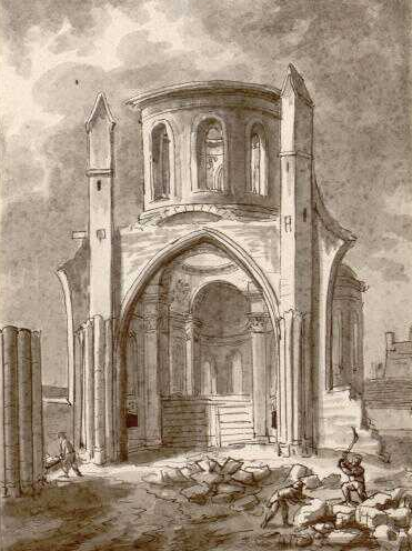 + Chapelle des Corps Saints pendant sa démolition / Source : Bibliothèque municipale d'ABBEVILLE, Tous droits réservés