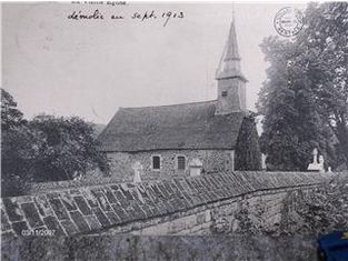 L'ancienne église d'Hermeton disparue en 1913.