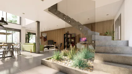 Visuel image de synthese infographie architecture maisons individuelles interieurs zigliani loft 2