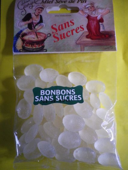 Bonbons SANS SUCRE (Isomalt) au Miel & à la Sève de Pin. 115 grs * * * 5.00 € 