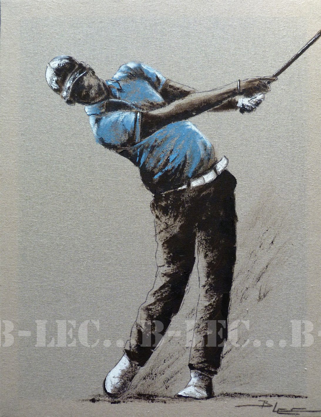 Golfeur bleu
