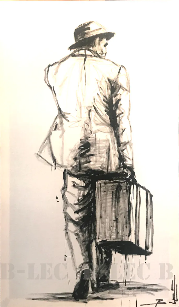 Homme a la valise 154x86cm