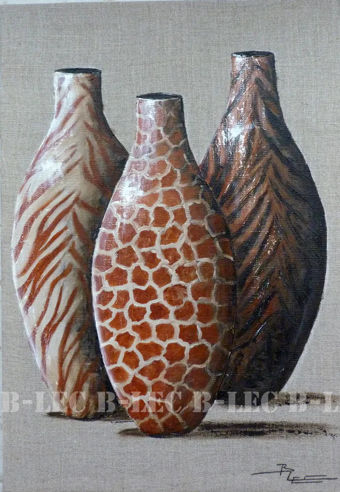 Jarres ethnique fond lin