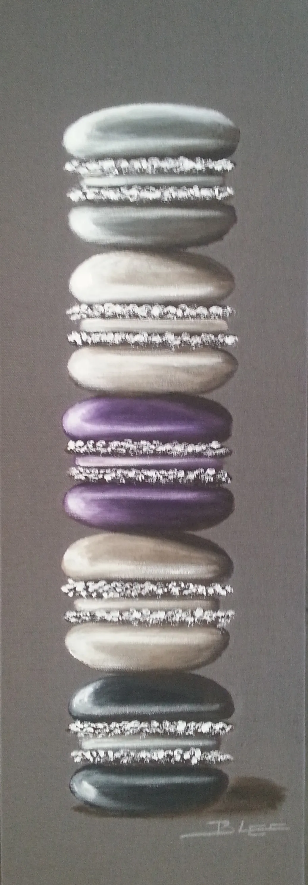 Macarons gris noirs