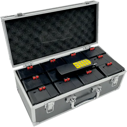 53012p valisette de 12 systemes de tir pour 12 jets de scene