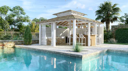 Visuel image de synthese infographie architecture pool house les casitas 1