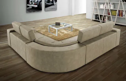 Canape d angle en velours beige