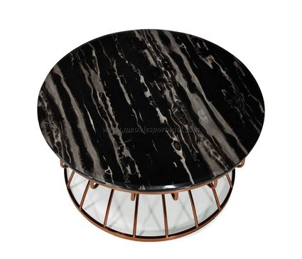 Table ronde en marbre noir
