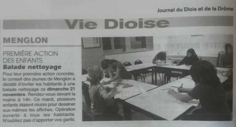 1ère action des enfants - Balade nettoyage