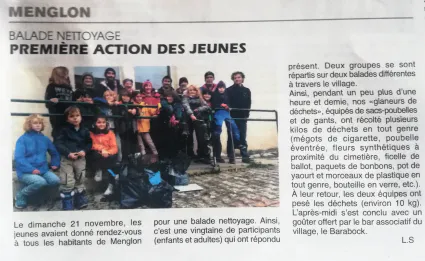 Balade nettoyage - 1ère action des jeunes