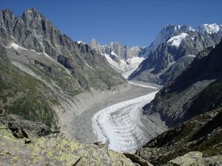 Mer de glace dans le massif du Mont-Blanc
