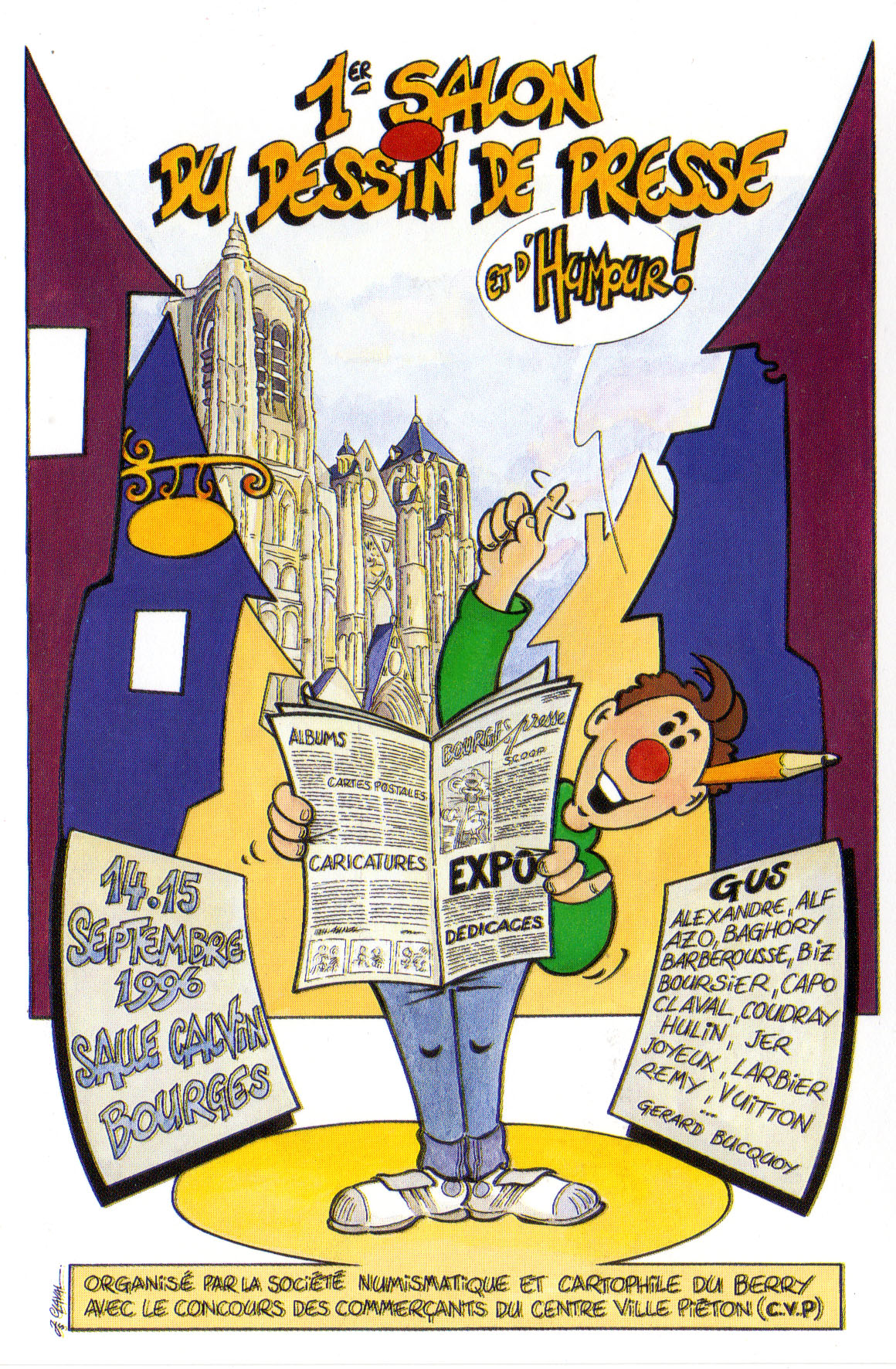 1996 carte de l affiche du 1er salon des dessinateurs de presse et d humour