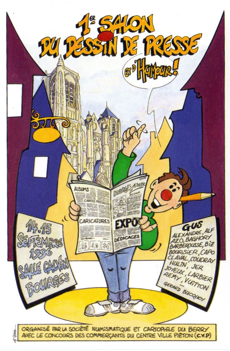 1996 carte de l affiche du 1er salon des dessinateurs de presse et d humour