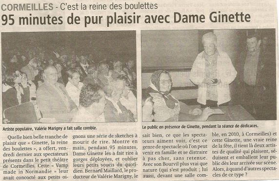 Ginette a Cormeilles article dans le Pays d Auge 