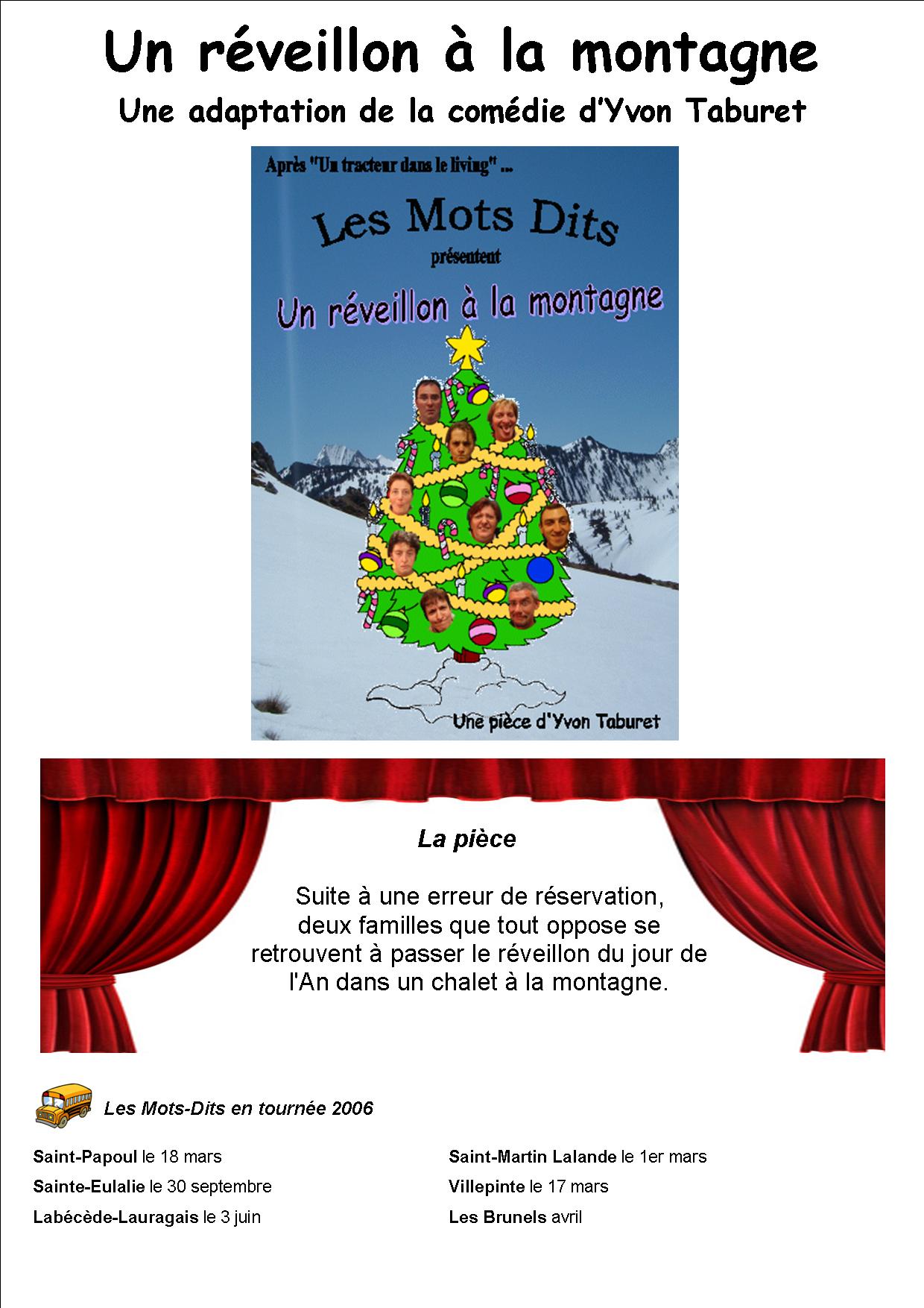 Affiche panneaux un reveillon a la montagne