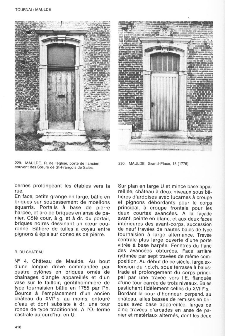 MAULDE Patrimoine monumental de la Belgique 1978 p418