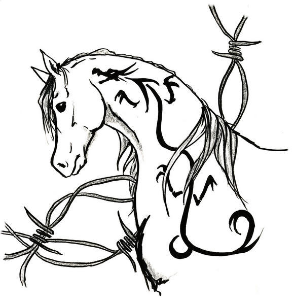Coloriage de cheval 3