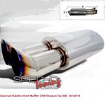 Universal Stainless Steel Muffler DTM Titanium Tip SIX 210974