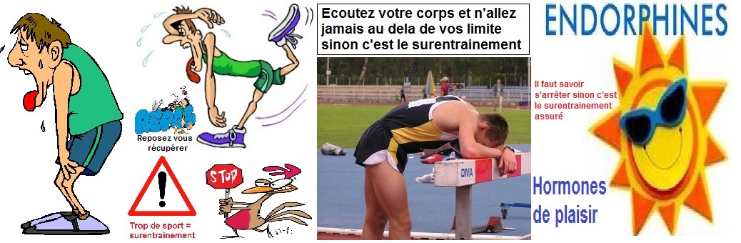 Ecoutez votre corps et n'allez jamais au delà de vos limite sinon c'est le surentraînement 