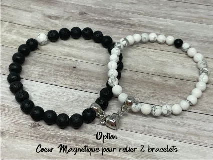 Bracelets personnalise avec coeur magnetique