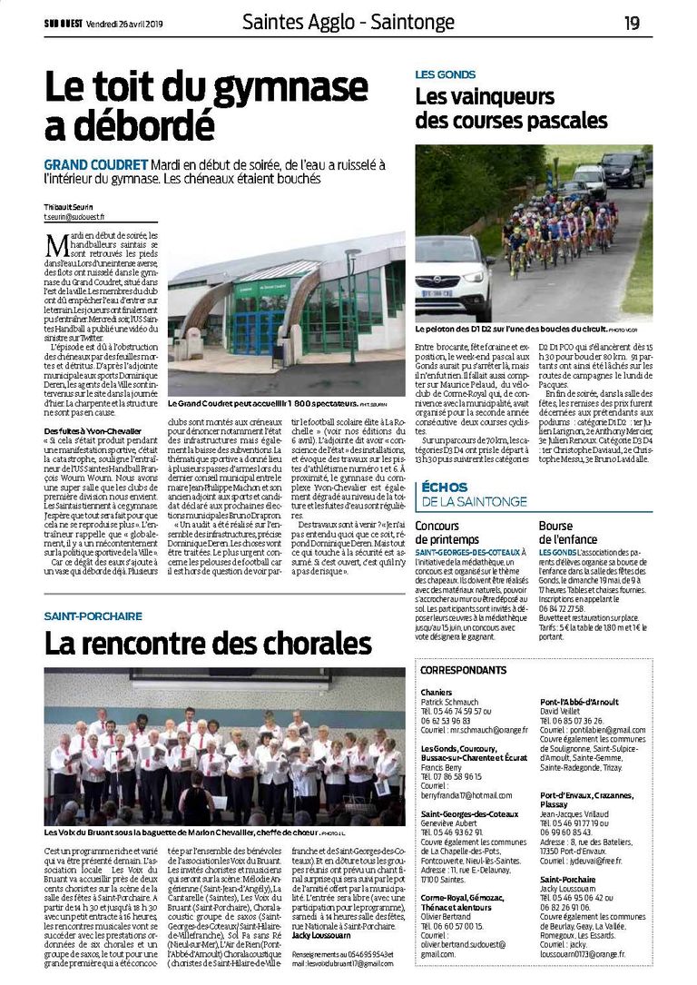Sud ouest 26 04 2019