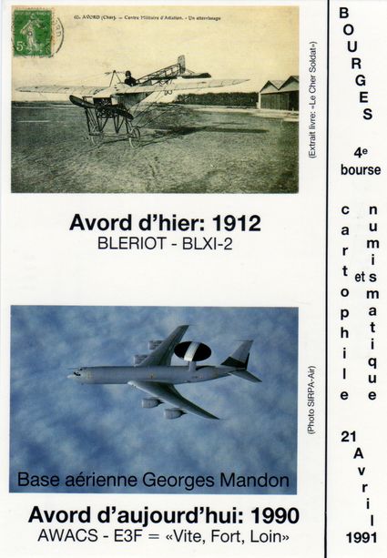 4eme bourse 21 avril 1991 Avord du Bleriot 1912 a l AWACS 1990