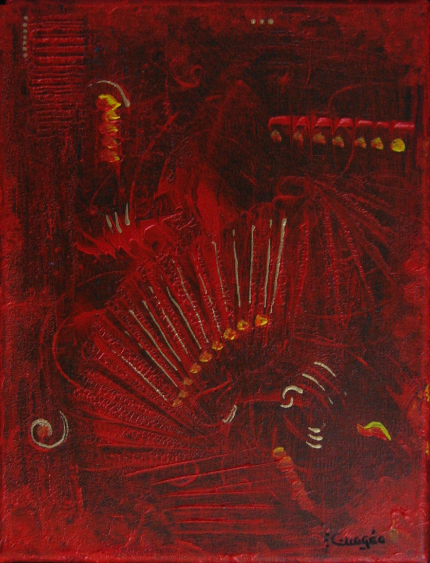 Matiere frisson rouge et or